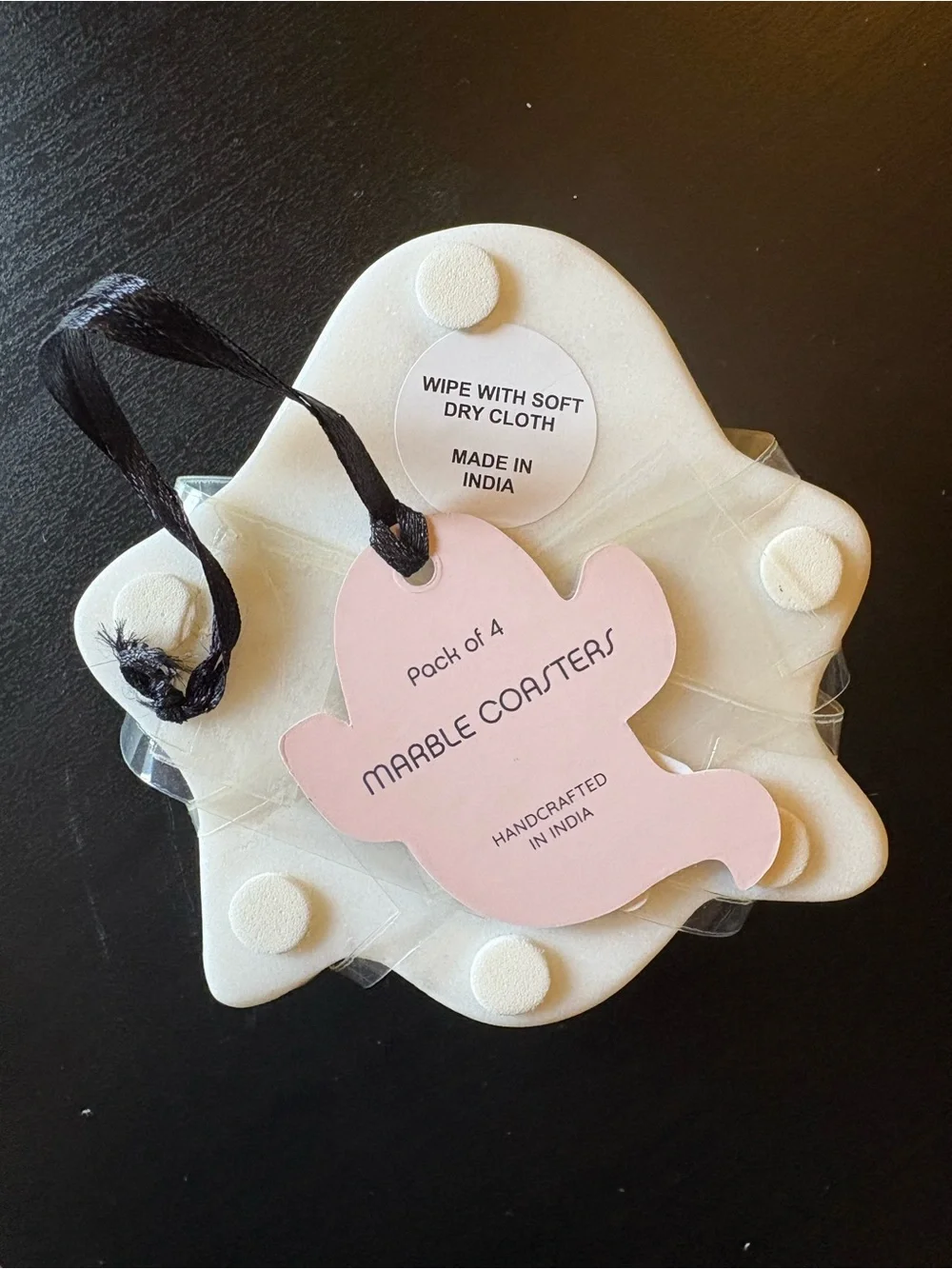 VIRAL Halloween 2026 Goblin & Ghoul Spooky Ghost Shaped Marble Coasters